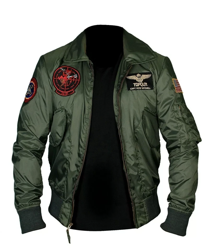 Tom Cruise Top Gun Pete Maverick Flying Bomber Flight Leather Jacket For Men