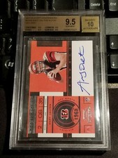2011 Playoff Contenders 225B SP NO Riddell LOGO Andy Dalton BGS 9.5 Gem Auto RC 