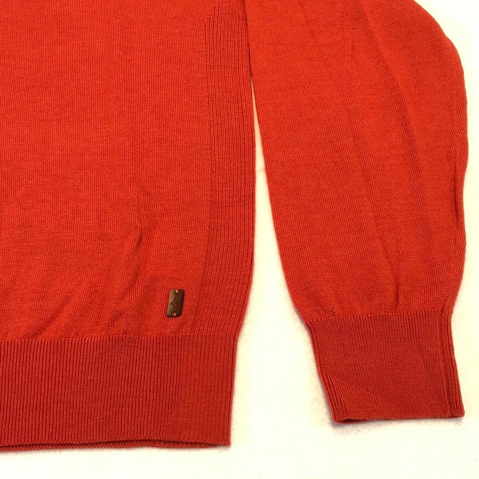 Ashworth Merino 87 圆领高尔夫毛衣男式 M 码-火焰红色羊毛 AE5533 — 第 4/4 张图片