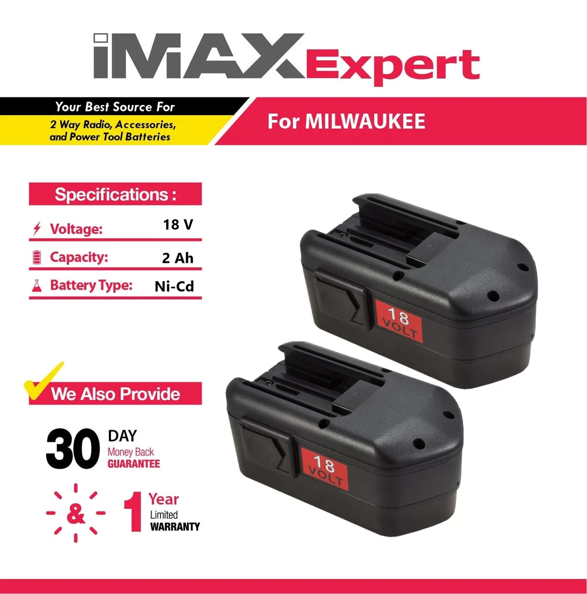 4.0AH Battery 18V Ni-MH For MILWAUKEE 48-11-2200 48-11-2230 48-11-2232