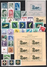 Poland (1958) - Full Year (Scott # 799-834 inc. 829a & 830 silk SS) - MNH VF