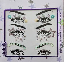 Face Gems Stick on 3D Jewels Body Glitter Festival Rhinestones Gems Crystals Eye