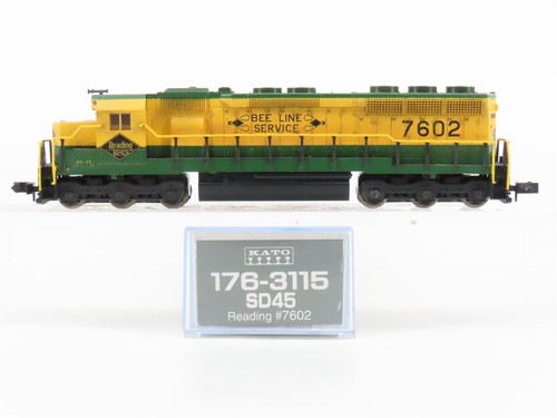 Spur N KATO 176-3115 RDG Reading Bee Line Service SD45 Diesel #7602 Weathered  | Zustand: Used