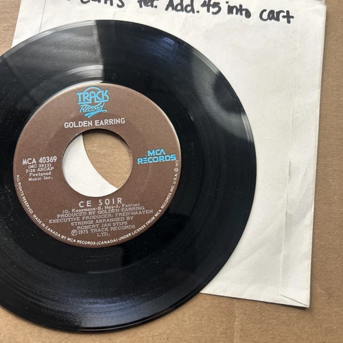 Golden Earring Lucky Numbers/ Ce Soir 1975 Track Record Mca 45 - Picture 4 of 4