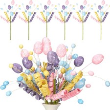 6 Pcs Easter Picks Decoration 15.7 Inch Egg Flower Picks Easter Egg Tree Bran...