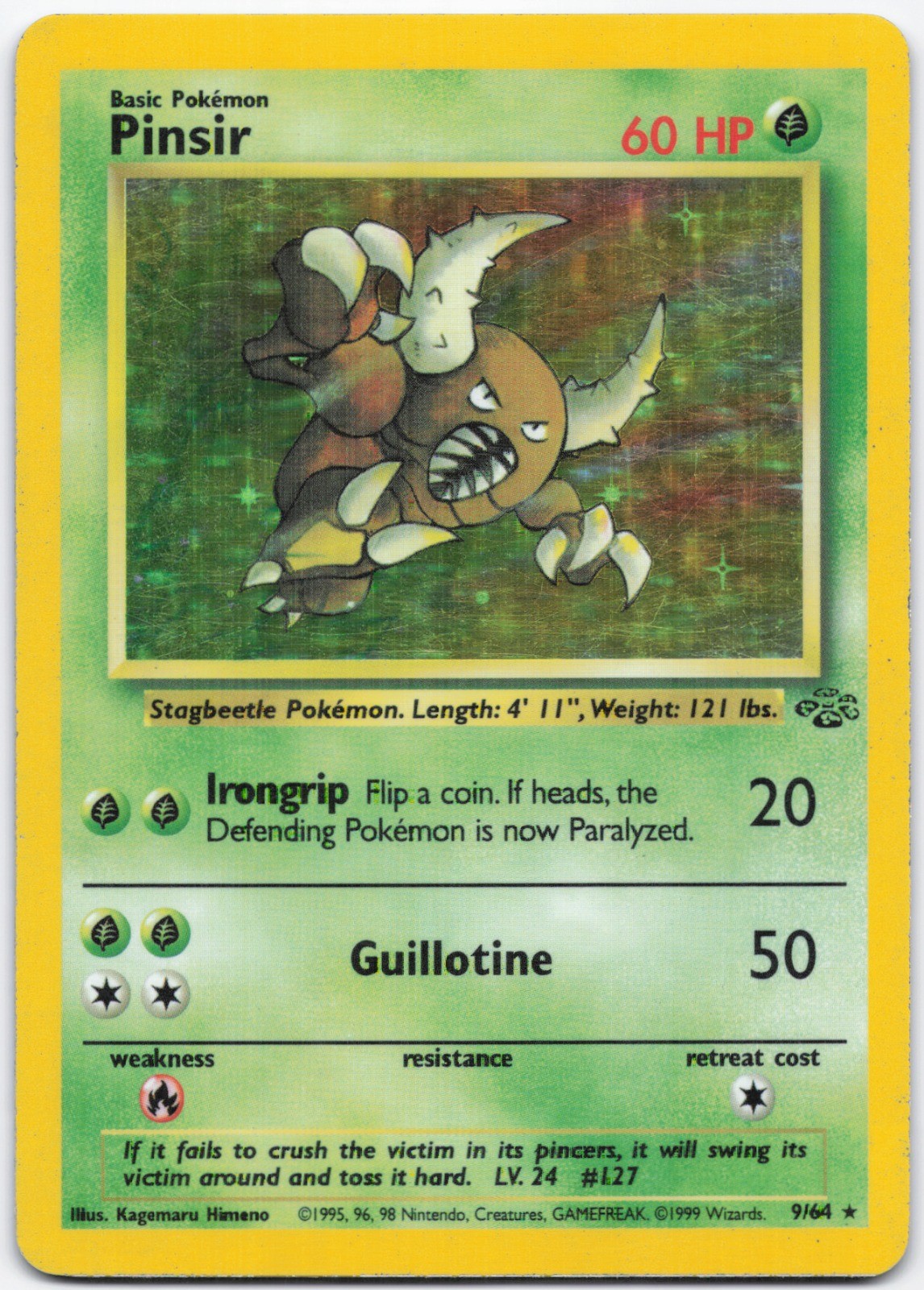 Pinsir (9) Unlimited Holo Rare Jungle 09/64 MP