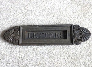 Victorian Style Cast Letters Slot Flap Door  Mail Box