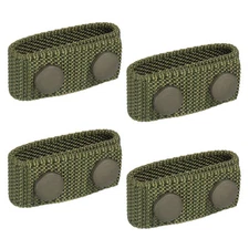 4 Pcs Nylon Webbing Belt Keepers with Double Snaps for 2.2" Wide Belt, Green