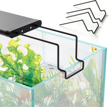 Aquarium Light Riser Bracket for Rimmed/Rimless Tanks - 2 Pcs Black