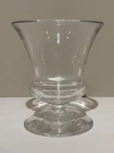 STEUBEN-STYLE Heavy Clear Crystal FOOTED URN VASE Artist Signed 6-1/8"