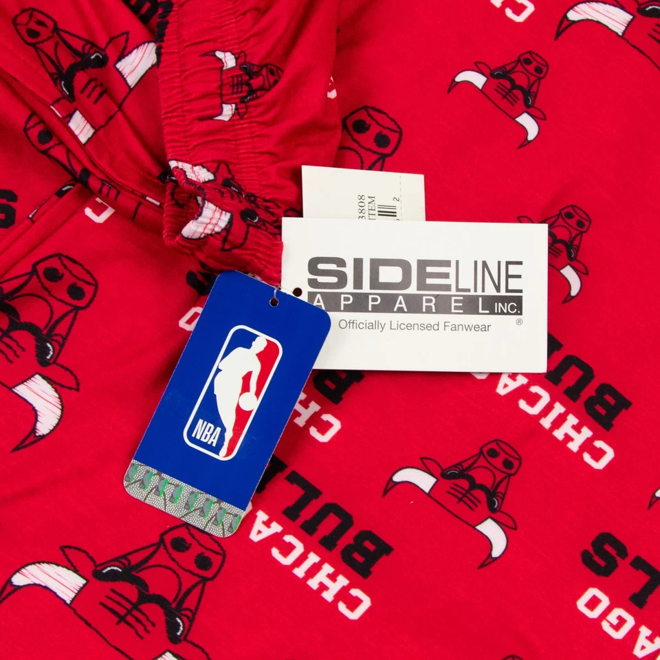 Pantalones para dormir NBA Chicago Bulls para hombre con logotipo y cordón en rojo, medianos Foto 3 de 3