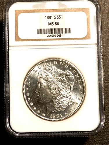 1881-S, NGC MS64, Morgan Silver Dollar, Brillant Luster