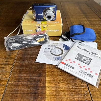 Canon PowerShot A480 10.0MP Digital Camera - Blue for sale online