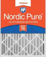 Nordic Pure 16x25x4 (3 5/8) Pleated MERV 15 Air Filter 1 Pack