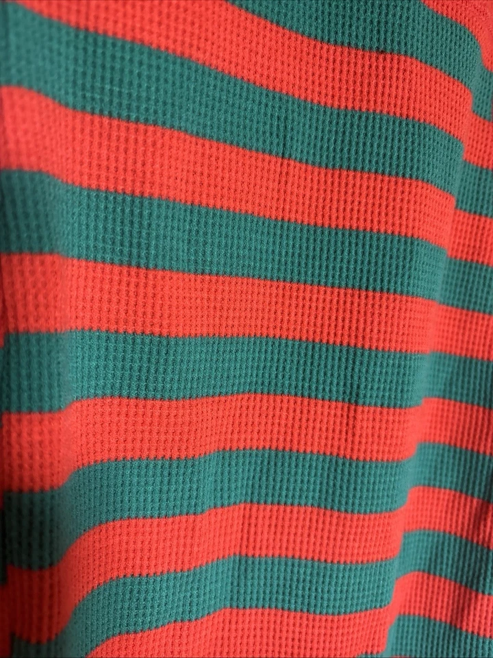 Nuevo con etiquetas Pijama térmico de una pieza a rayas verde marino antiguo talla pequeña para mujer Foto 4 de 4