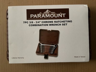 Paramount 7 Piece Ratcheting Combo Wrench Set: High Polish, 3/8'' -3/4   NEW!