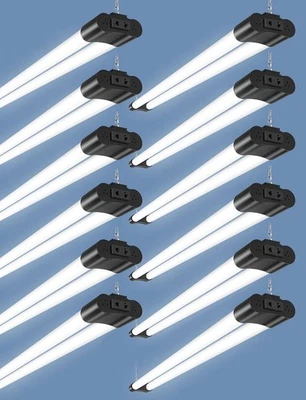 LTPAG 12 PACK 4FT LED SHOP LIGHT 6500K Daylight Fixture Utility Ceiling Lights Garage