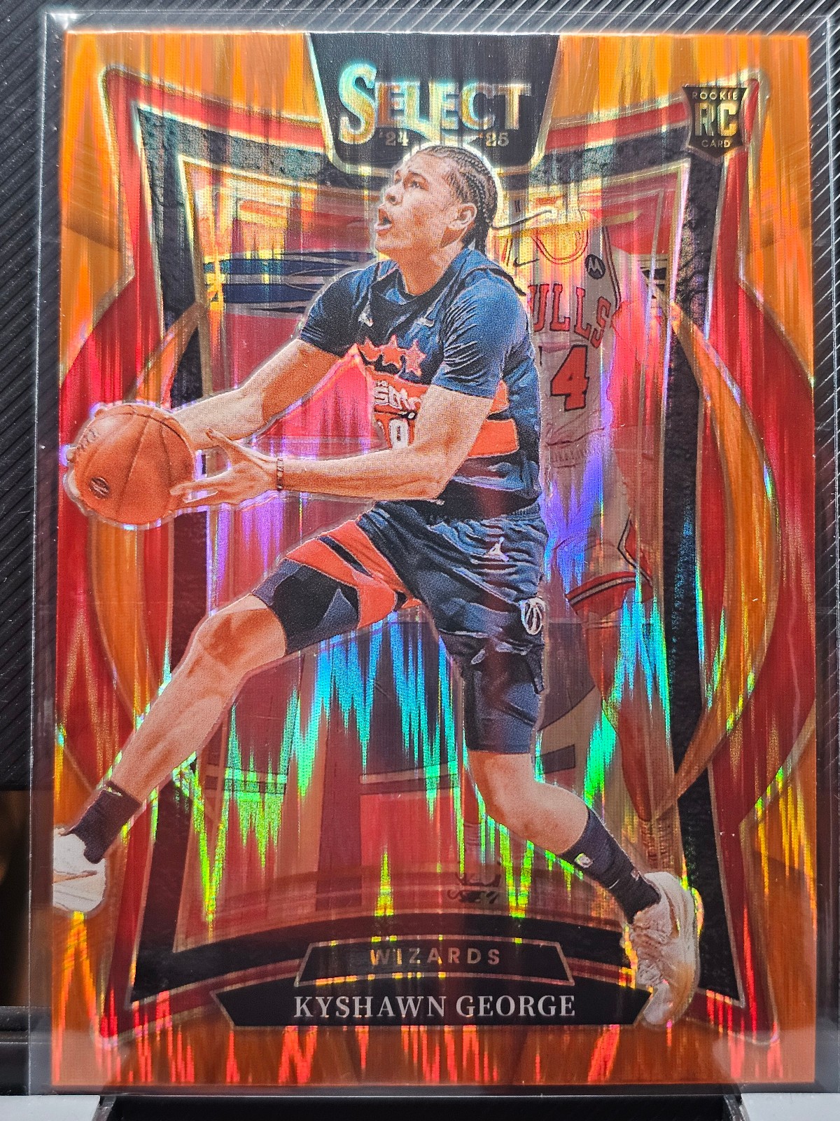 2024-25 Panini Select - Concourse Kyshawn George #85 Orange Flash Prizm (RC)