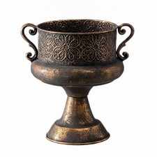 Pokalvase Urnenvase Vintage-Stil gepr&auml;gt f&uuml;r Tischplatte