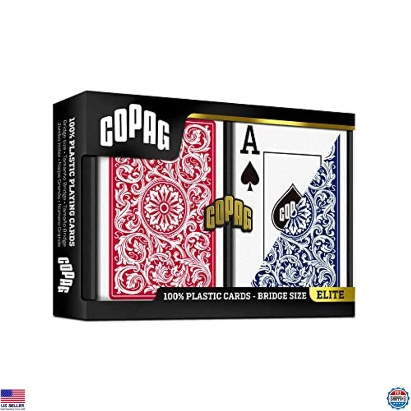 Copag 1546 Jumbo Index Bridge Playing Cards - 100% Durable Plastic - Red & Blue - Image 2 of 4