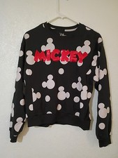 Disney Mickey Sequin Crew Neck Sweatshirt Girls Extra Large L 11-13 Black