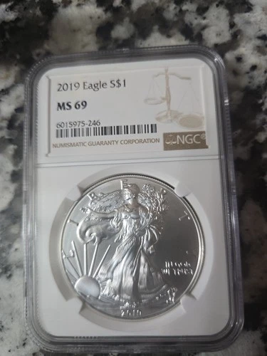 2019 American Silver Eagle 1oz .999 Fine Silver Coin NGC MS 69 Grade