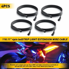 4x Extension 10Ft Wire Cable Cord 4 Pole for 4-Pods & 6-Pods & 8-Pod Rock Light