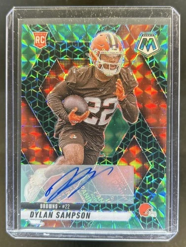2025 Panini Mosaic Dylan Sampson Rookie Auto RC Green Spectris Prizm FOTL #/30