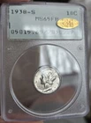 1938-S Mercury Dime - PCGS Rattler MS-65FB Part Of CAC Gold Sticker Lot