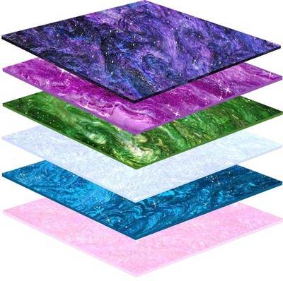 6 Pack Glitter Pearl Acrylic Sheet 1/8 For Laser Cutting Swirl Sparkly Pearl Gli