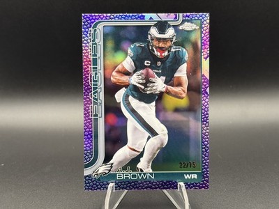2025 Topps Chrome AJ Brown Card #243 Purple Leather Refractor #/75