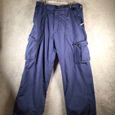 Ride Snowboards Snow Pants Mens XL Blue Pockets Cargo Mountain Dry FLAWS - READ