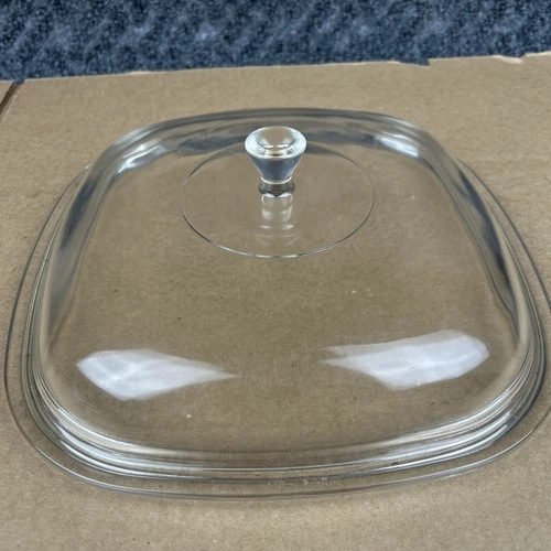 Pyrex P-12-C Corning Ware GLASS DOME LID ONLY 10 1/4"  for Square Casserole Dish