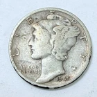 1945 LIBERTY MERCURY 90% SILVER DIME CIRCULATED COIN #5362
