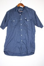Vintage Polo Ralph Lauren Shirt Size M Blue Short Sleeve Button Up Classic