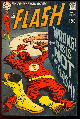 The Flash #191 Nice Unrestored Silver Age Superhero Vintage DC Comic 1969 FN