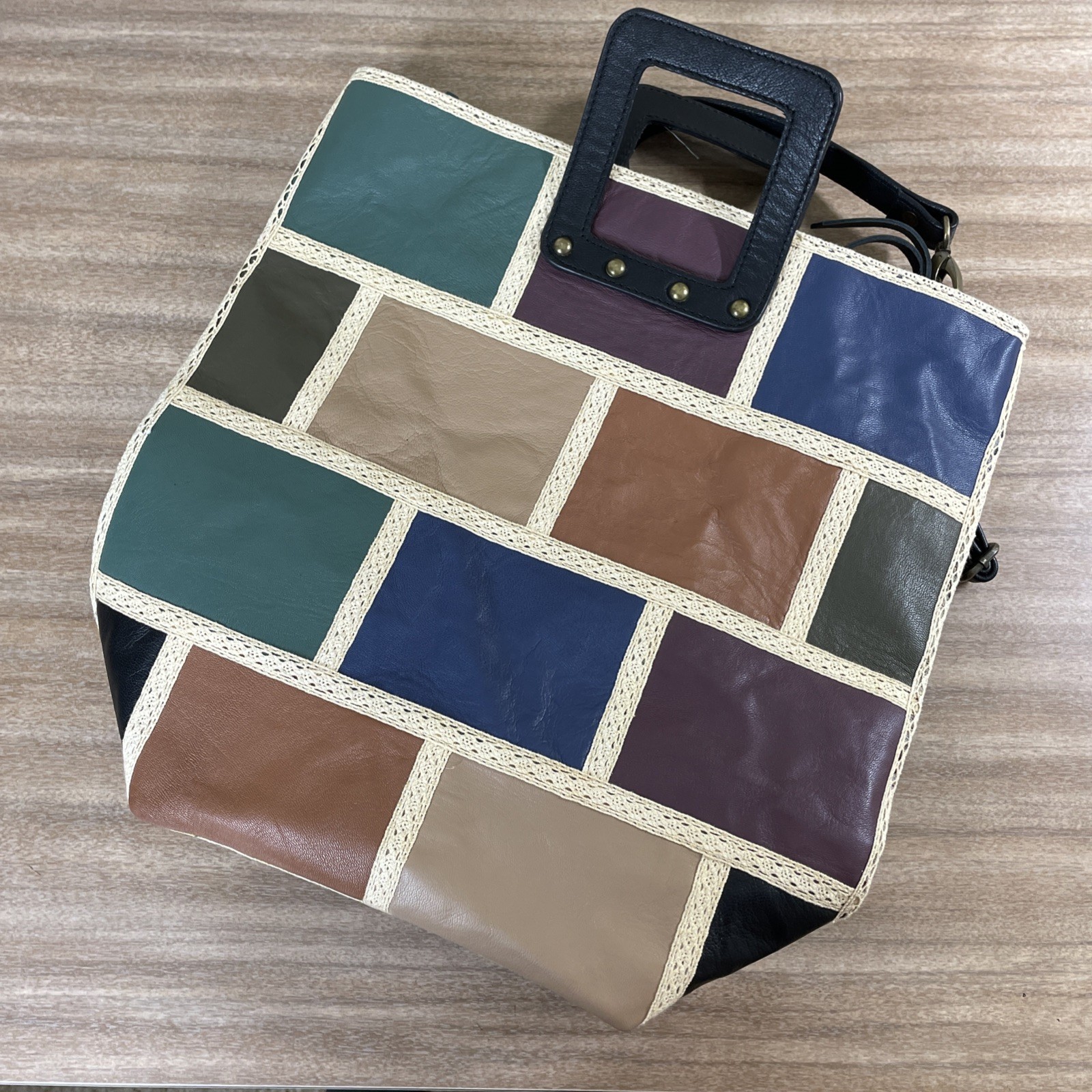 Patchwork Multi Color Genuine Leather With Lace H… - image 9