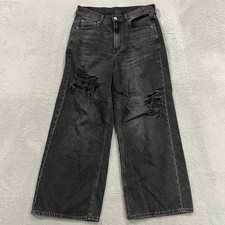 American Eagle Skater Jeans Womens 6 X-Short Baggy Wide Leg Grunge High Rise