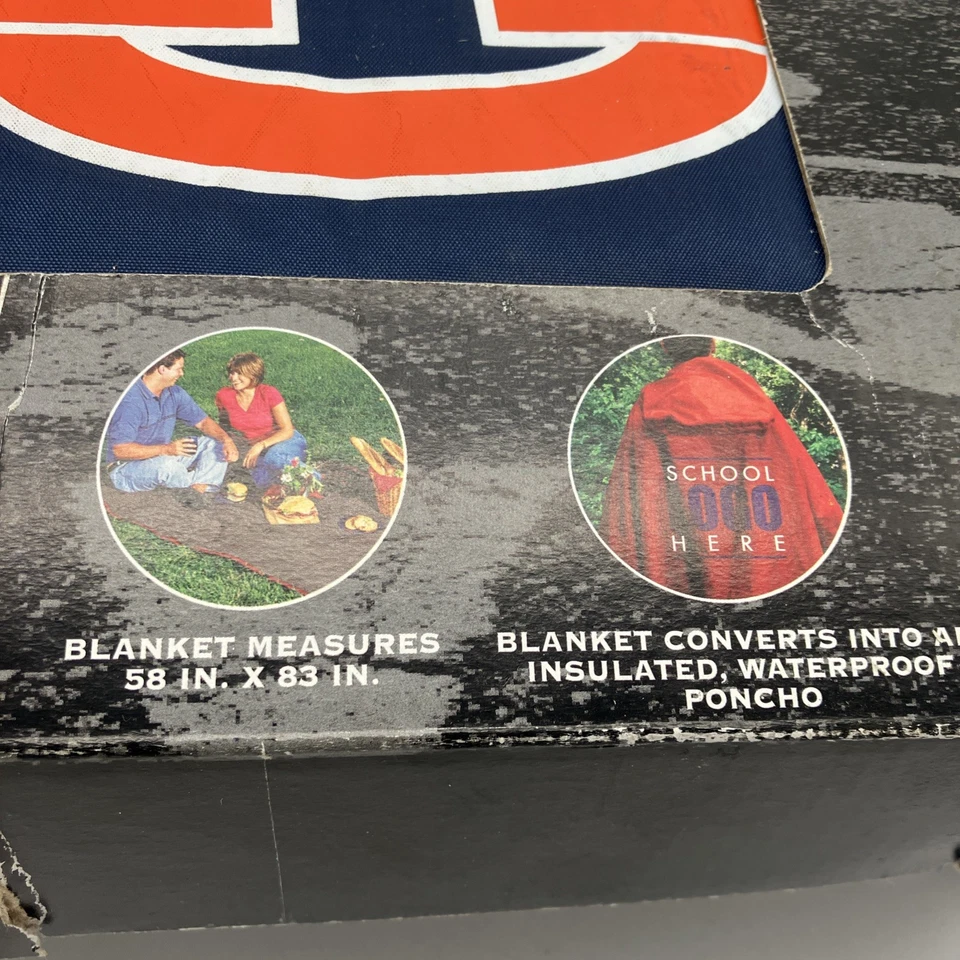 Poncho manta 3 en 1 Auburn Tigers University NCAA College asiento de estadio sin usar Foto 3 de 4