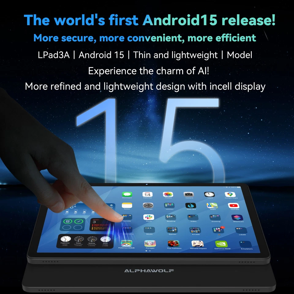 2025 Newest Android 15 Wi-Fi tablet 11" 16GB+128GB FHD tablets 8000mAh PD18W GPS - Image 3 of 4