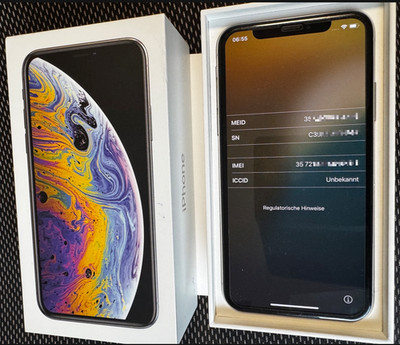 Apple iPhone XS - 64GB - Silber  in OVP   gebraucht   funktionsfähig