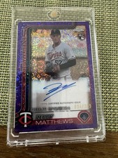 2025 Topps Chrome Update ZEBBY MATTHEWS PURPLE SPECKLE RC AUTO 34/299 Twins NM