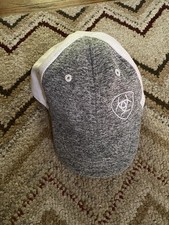 Ariat Infant Hat Cap Heather Gray White Mesh Logo Shield Toddler Kids Baby