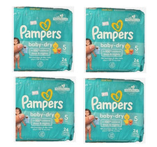 Pampers Baby-Dry Diapers Disposable Diapers 24 Count Size 5 Pack of 4