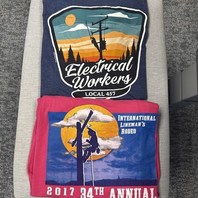 2 Shirts 34 Annual Electrical Worker International Lineman Rodeo Large Local 457