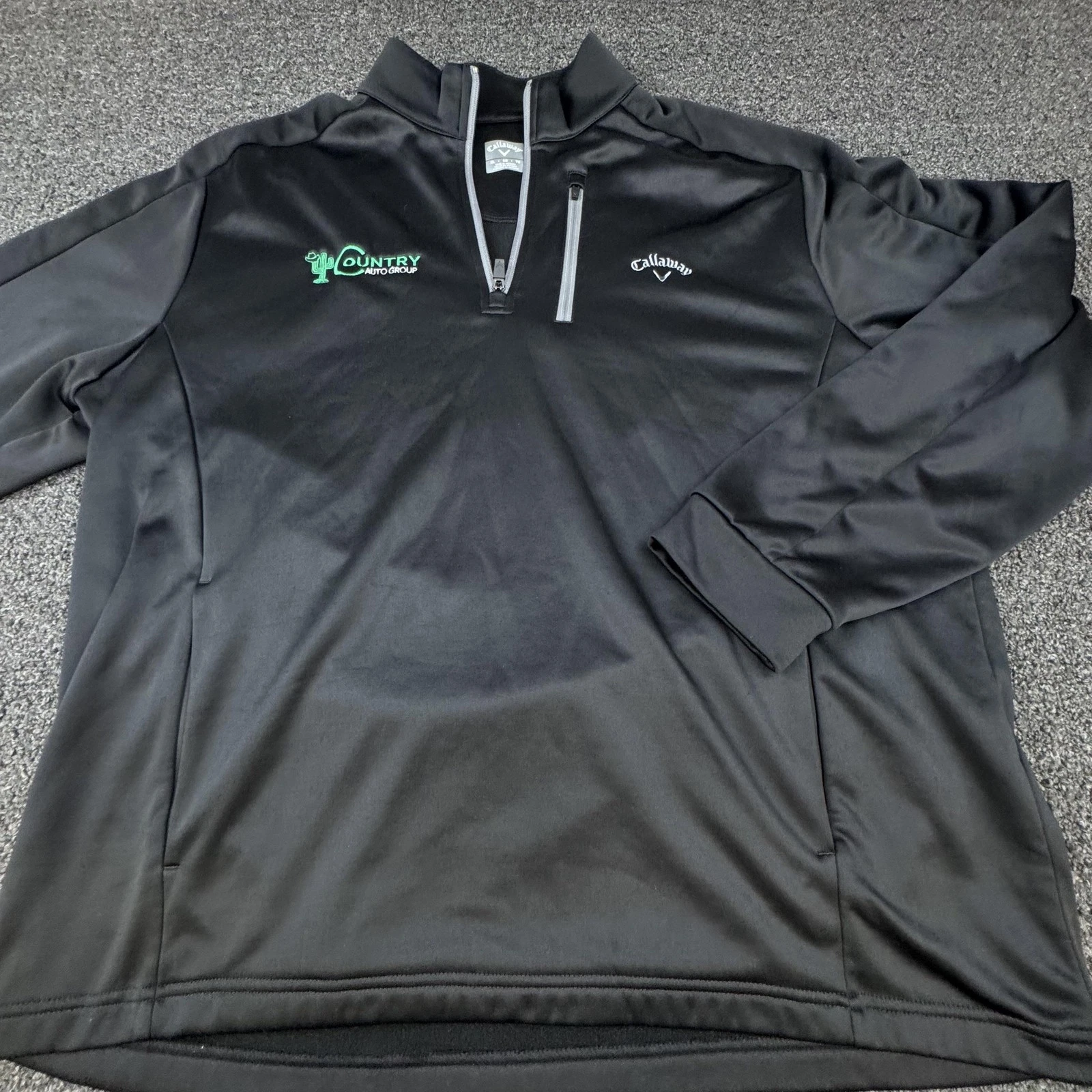 Callaway Pullover Mens XL Black Quarter Zip Golf Country Auto Group Logo Jacket