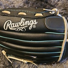 Rawlings WFP115MT 11.5" Leather Baseball Softball Glove Black Beige Blue