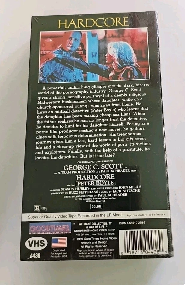 Hardcore VHS SEALED Goodtimes Home Video George C Scott Peter Boyle VTG - Image 2 of 4