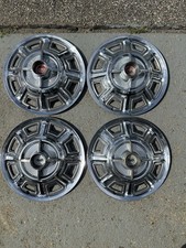 4 1966 Ford Fairlane 14 Spinner Hubcaps Wheel Covers Nice Drivers 66 Blemishes
