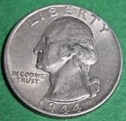 1944-P Washington Silver Quarter **`AU PLUS** US COINS 25c with Free Shipping